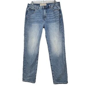 Soft Surroundings Mom Jeans Womens 12 Light Wash Blue Denim High Rise Ankle